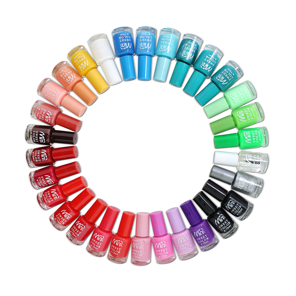 24 x Nail Varnish Polish Set 22+ Different Bright Vivid Colours